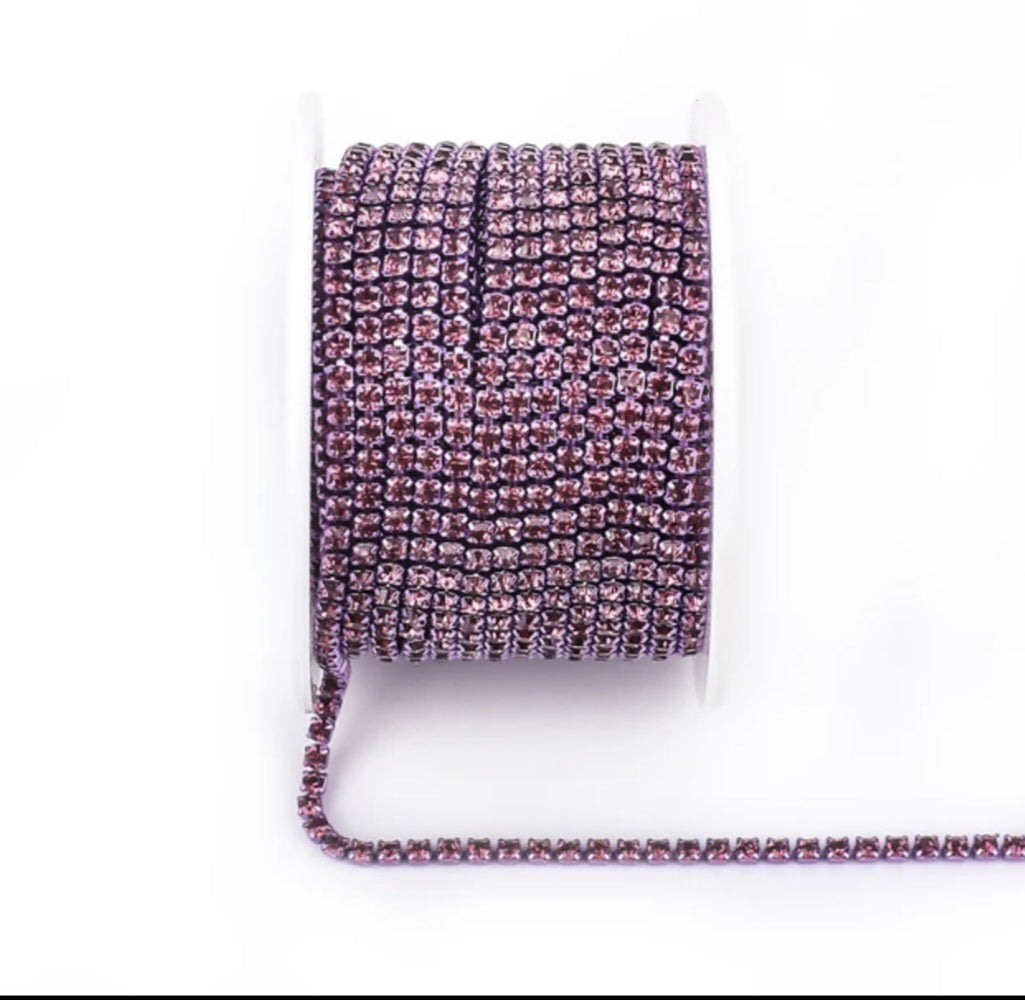 Rhinestone Banding Metal ss6: Amethyst