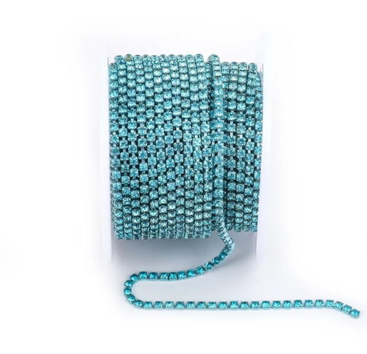 Rhinestone Banding Metal ss6: Aquamarine