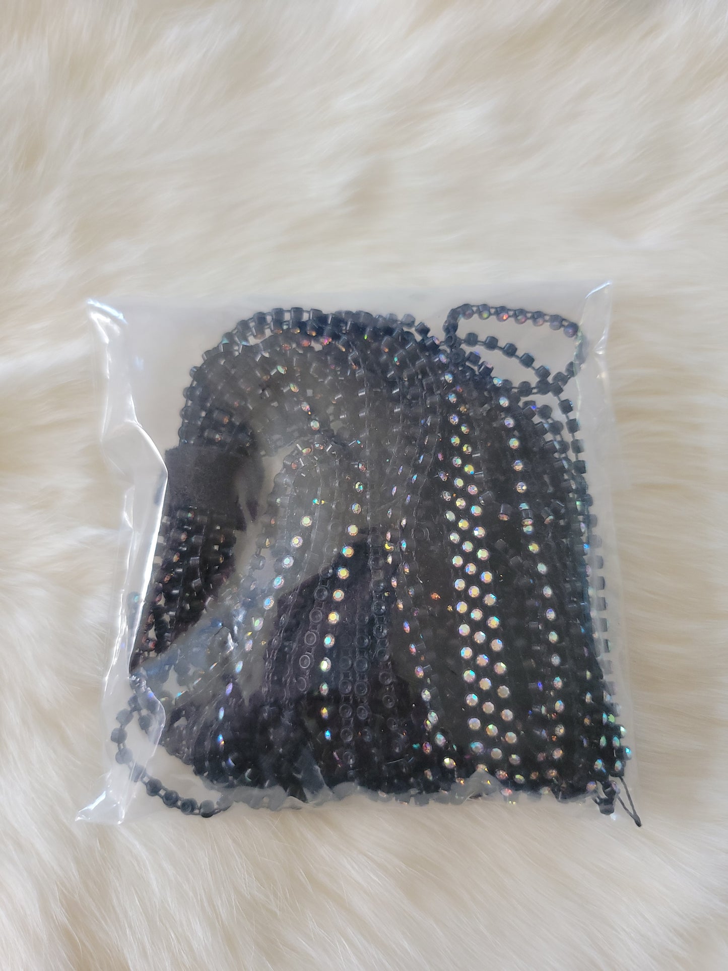 Rhinestone banding Plastic ss6: Black AB
