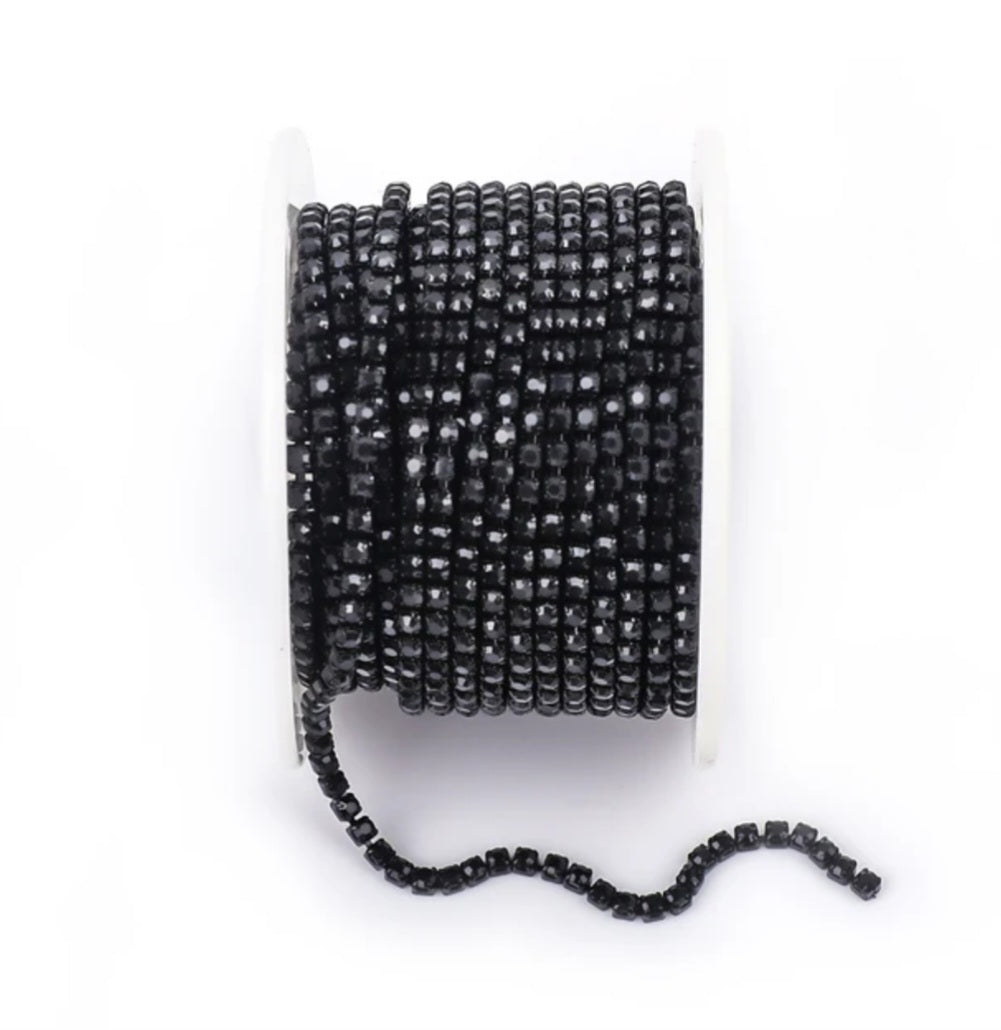 Rhinestone Banding Metal ss6: Black