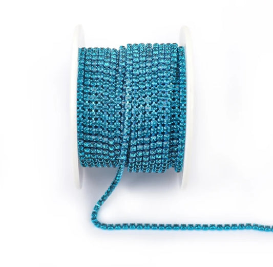 Rhinestone Banding Metal ss6: Capri blue