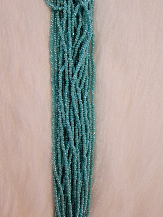 Charlotte Cut Beads - 13/0 - Opaque Green Turquoise Luster