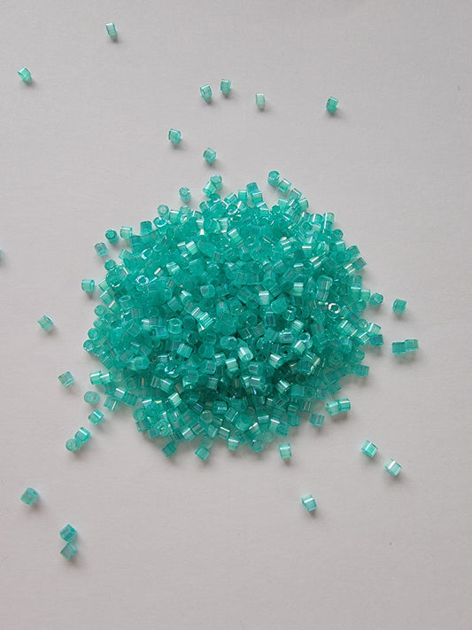 Delicas - Size 11/0 - Dyed Aqua Green Silk Satin