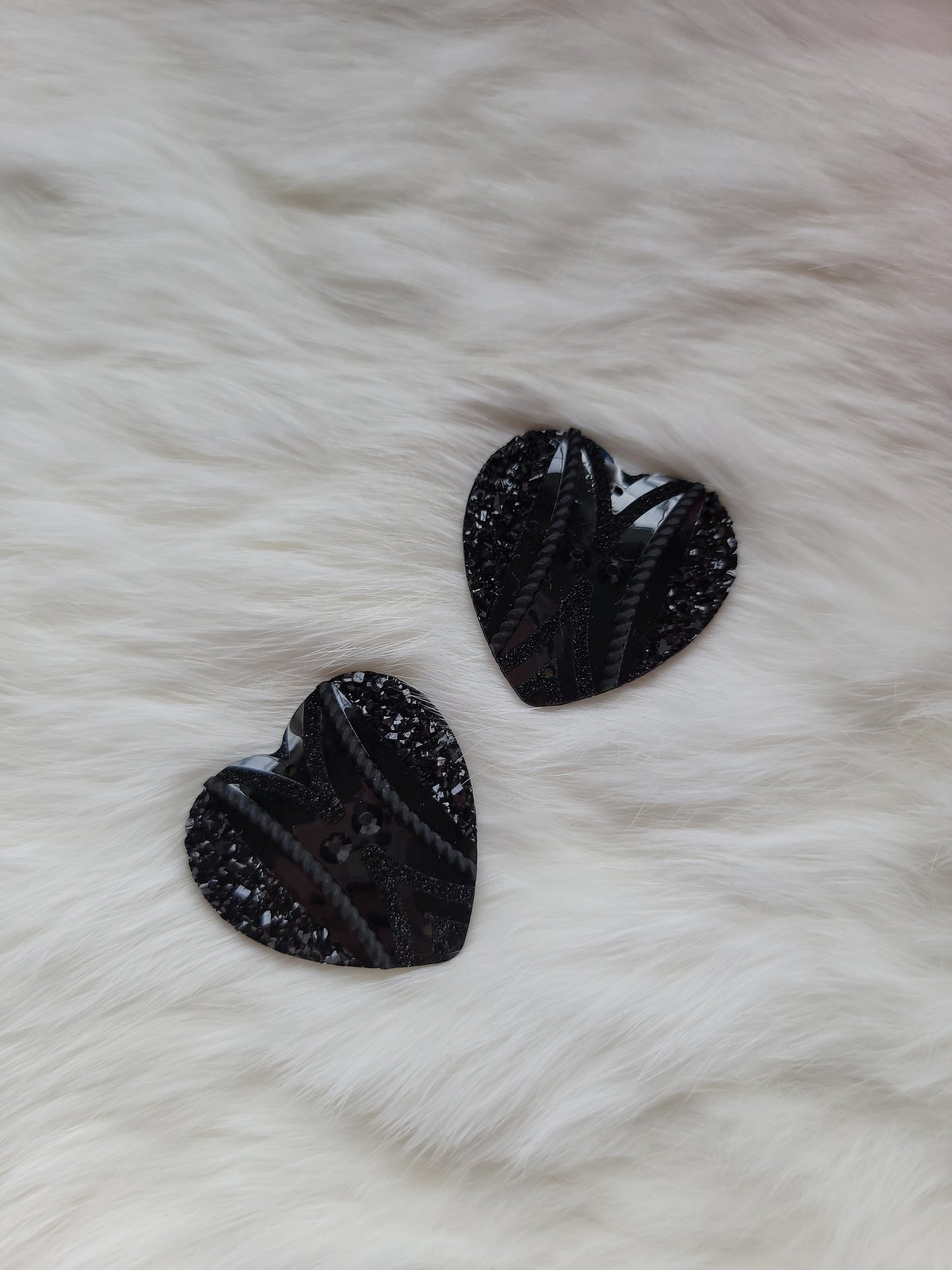 Large sparkle heart cabs