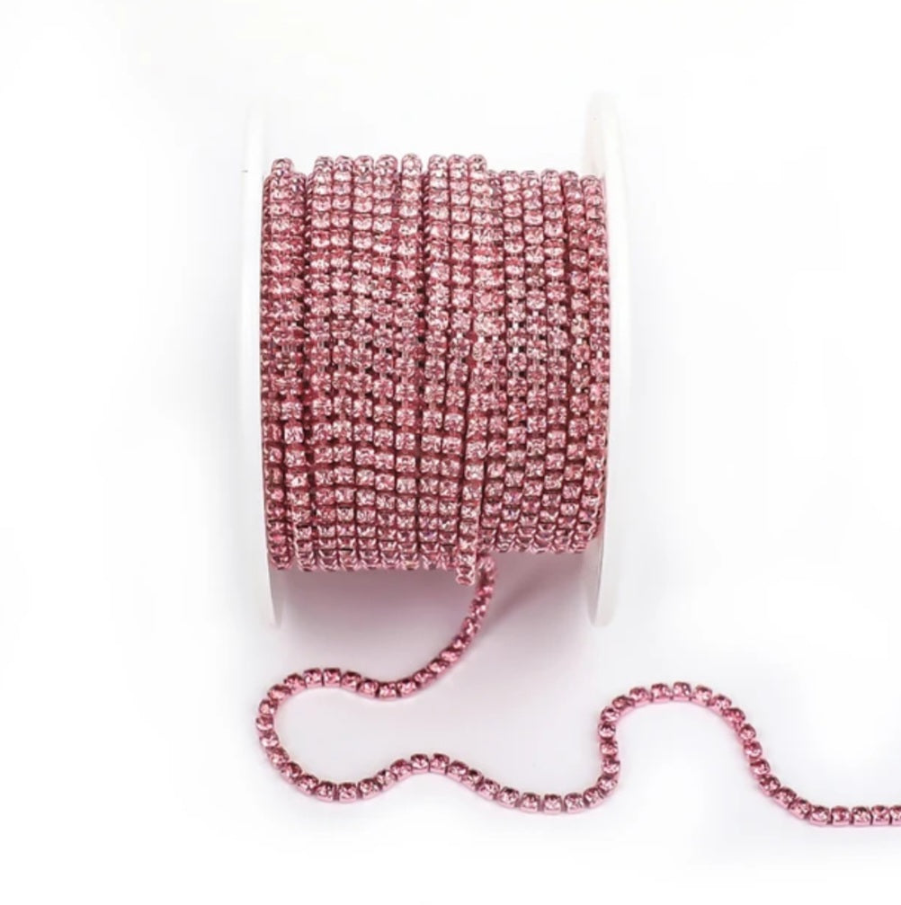 Rhinestone Banding Metal ss6: Light Pink