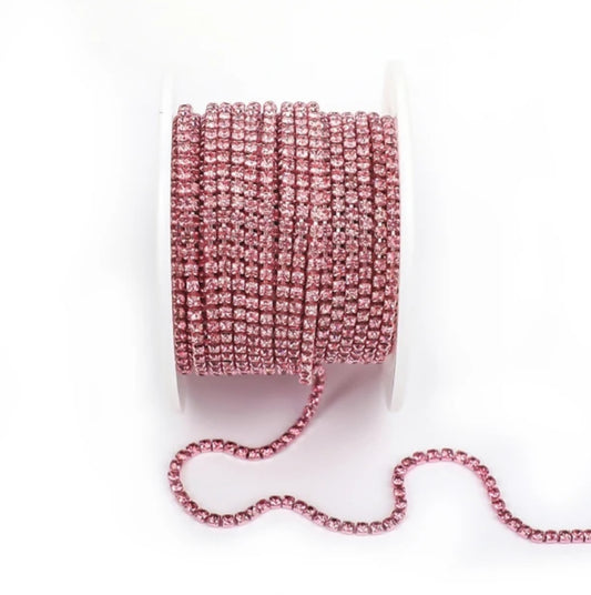 Rhinestone Banding Metal ss6: Light Pink
