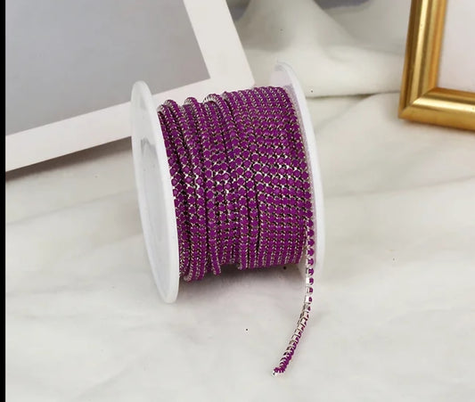Rhinestone Banding Metal ss6: Opal grape purple