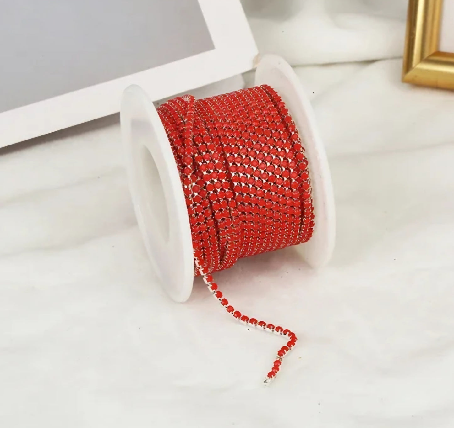 Rhinestone Banding Metal ss6: Opal Red