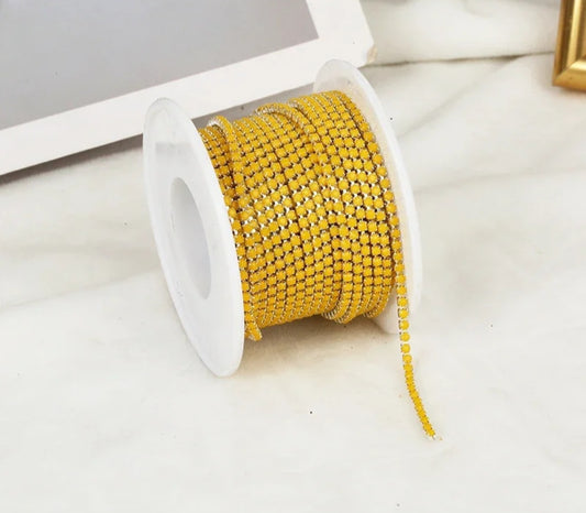 Rhinestone Banding Metal ss6: Opal Yellow