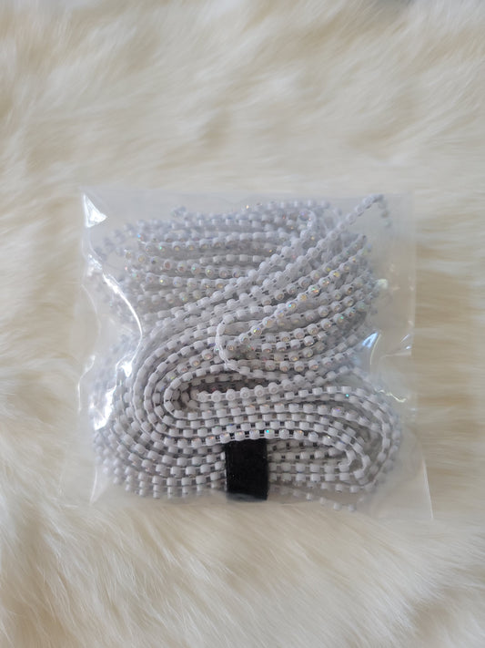 Rhinestone banding Plastic ss6: White AB