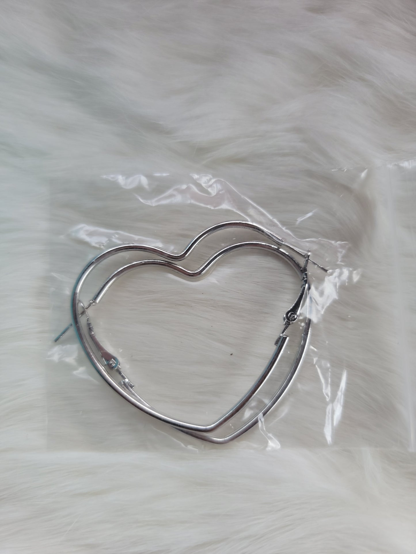 Silver Hearts Hoops
