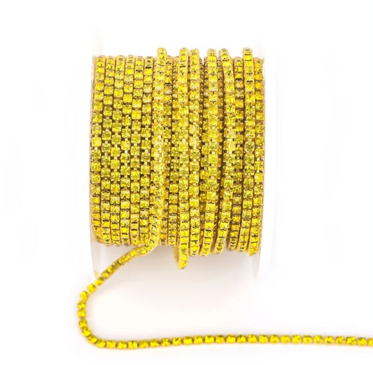 Rhinestone Banding Metal ss6: Yellow